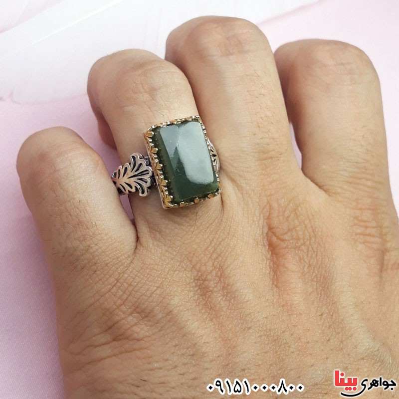 انگشتر یشم یمنی خاص و زیبا مردانه _کد:30672
