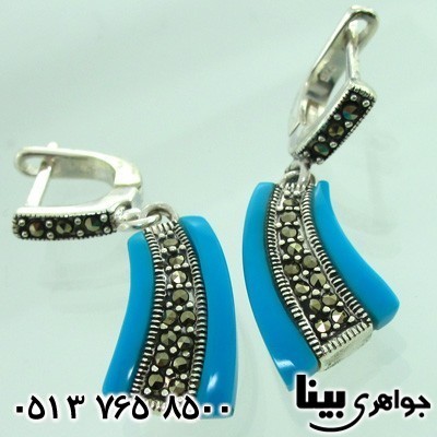 گوشواره نقره زنانه طرح فیروزه گوشواره نقره زنانه طرح فیروزه