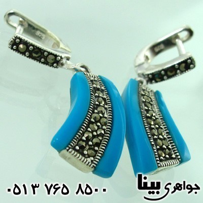 گوشواره نقره زنانه طرح فیروزه گوشواره نقره زنانه طرح فیروزه