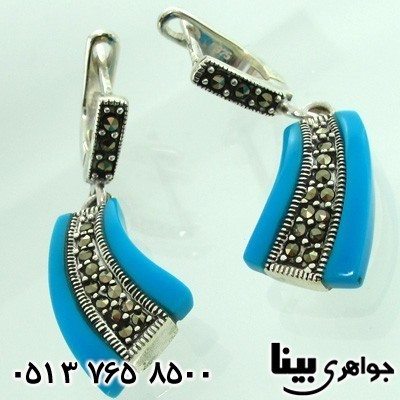 گوشواره نقره زنانه طرح فیروزه گوشواره نقره زنانه طرح فیروزه