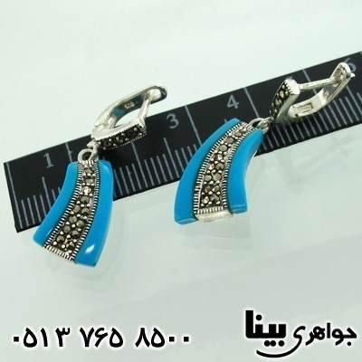 گوشواره نقره زنانه طرح فیروزه گوشواره نقره زنانه طرح فیروزه