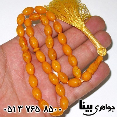 تسبیح کهربا پودری بیضی