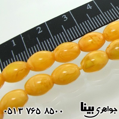 تسبیح کهربا بلونی لیمویی