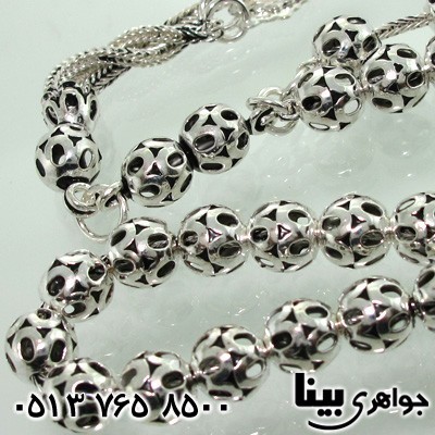 تسبیح نقره شبکه کاری 33 دانه ای
