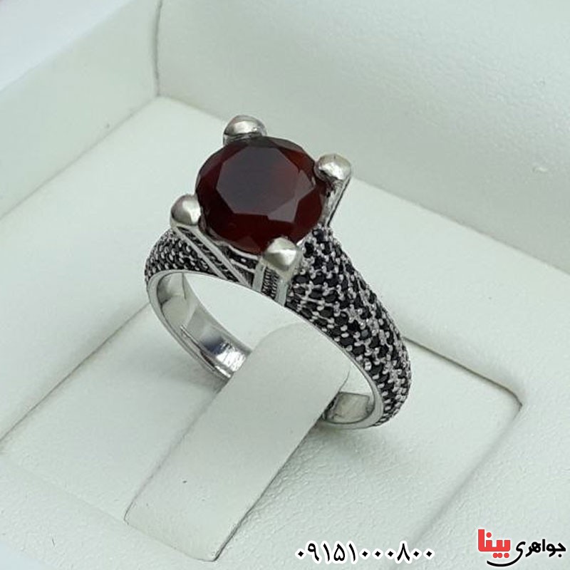 انگشتر عقیق یمنی کبدی زنانه میکروستینگ _کد:30880