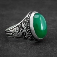 انگشتر عقیق سبز خوشرنگ بسیار زیبا 