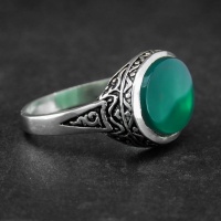 انگشتر عقیق سبز مردانه زیبا 