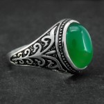 انگشتر عقیق سبز خوشرنگ مردانه زیبا _کد:۳۰۹۸۲