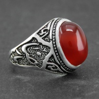 انگشتر عقیق قرمز زیبا و خوشرنگ مردانه 