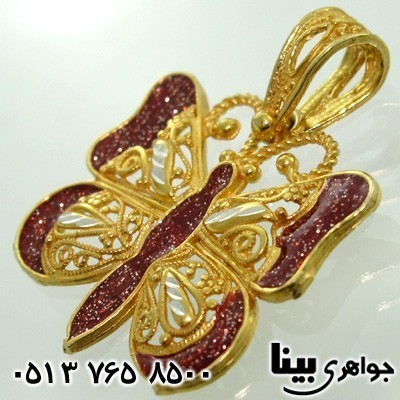 گردنبند نقره زنانه شاپرک ملیه کاری
