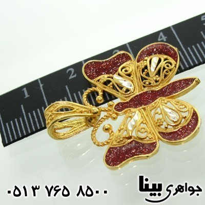 گردنبند نقره زنانه شاپرک ملیه کاری