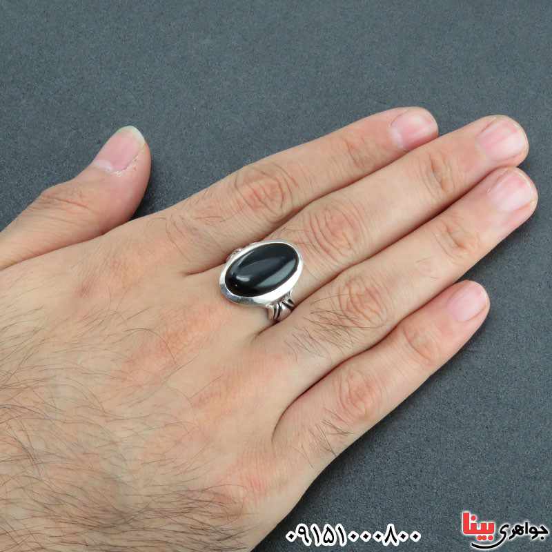 انگشتر عقیق سیاه (اونیکس) مردانه خاص _کد:31005