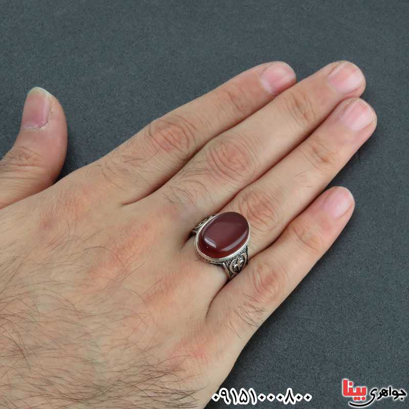انگشتر عقیق قرمز مردانه زیبا و خوشرنگ _کد:31008
