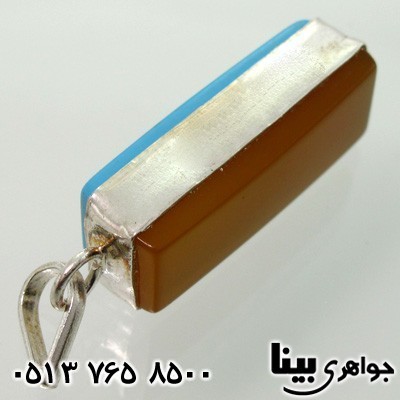گردنبند عقیق شرف الشمس و فیروزه صنعتی