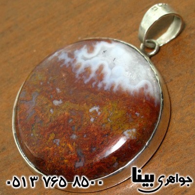 گردنبند عقیق خزه ای (جاسپر) درشت