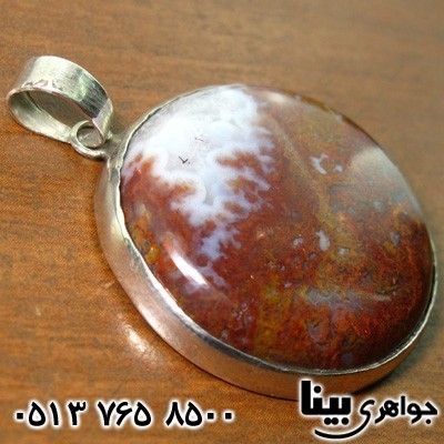گردنبند عقیق خزه ای (جاسپر) درشت