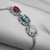 دستبند چند جواهر زیبا و خاص با روکش رودیوم 