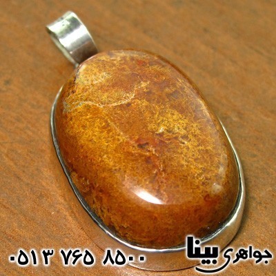 گردنبند عقیق خزه ای (جاسپر) بیضی
