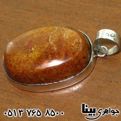 گردنبند عقیق خزه ای (جاسپر) بیضی