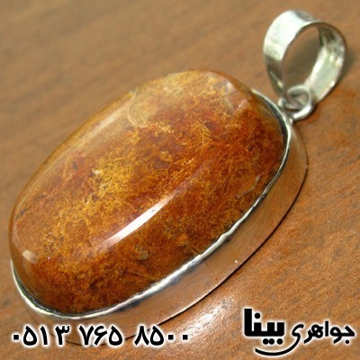 گردنبند عقیق خزه ای (جاسپر) بیضی