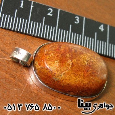 گردنبند عقیق خزه ای (جاسپر) بیضی