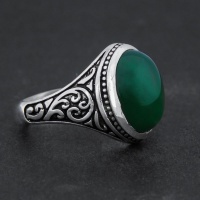 انگشتر عقیق سبز شیک زیبا 