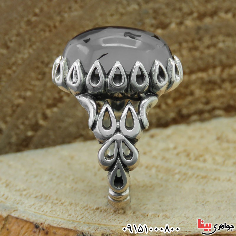 انگشتر عقیق شجری طبیعی مردانه عالی و زیبا _کد:31185