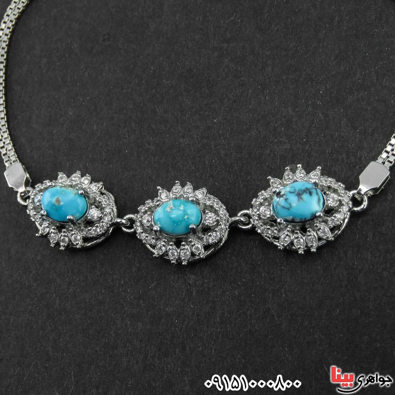 دستبند فیروزه نیشابوری خاص و زیبای زنانه _کد:31196