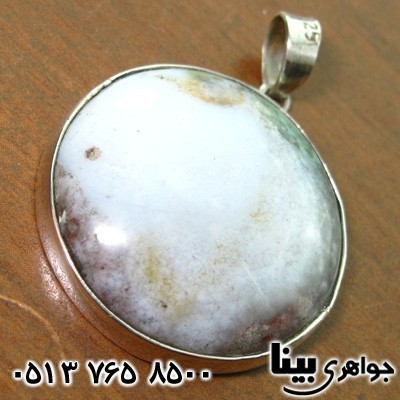 گردنبند عقیق خزه ای (جاسپر) دایره ای