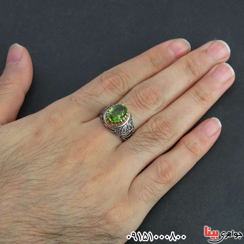 انگشتر زبرجد مردانه خاص و زیبای خوشرنگ _کد:31219