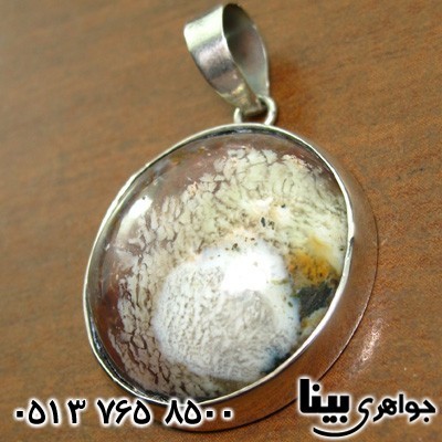 گردنبند عقیق خزه ای (جاسپر) دایره ای دریا