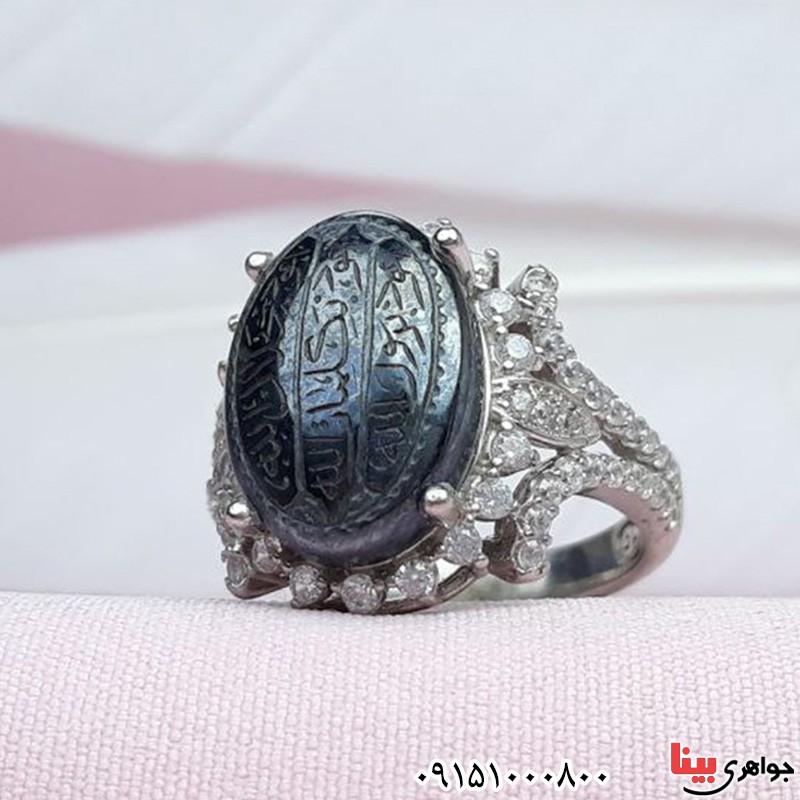 انگشتر حدید خطی با حکاکی هفت جلاله _کد:31330