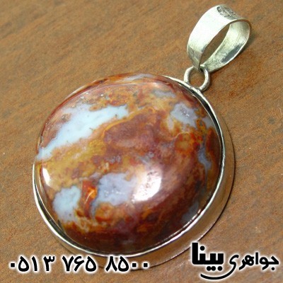 گردنبند عقیق خزه ای(جاسپر) دایره ای