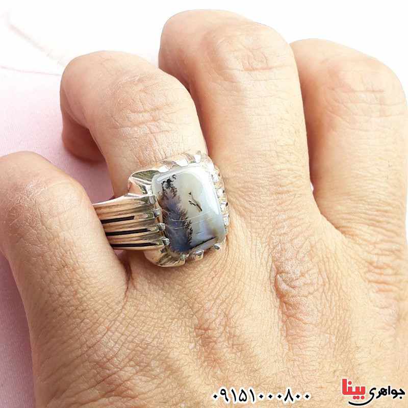 انگشتر عقیق شجری دست ساز مردانه خاص و شیک _کد:31633