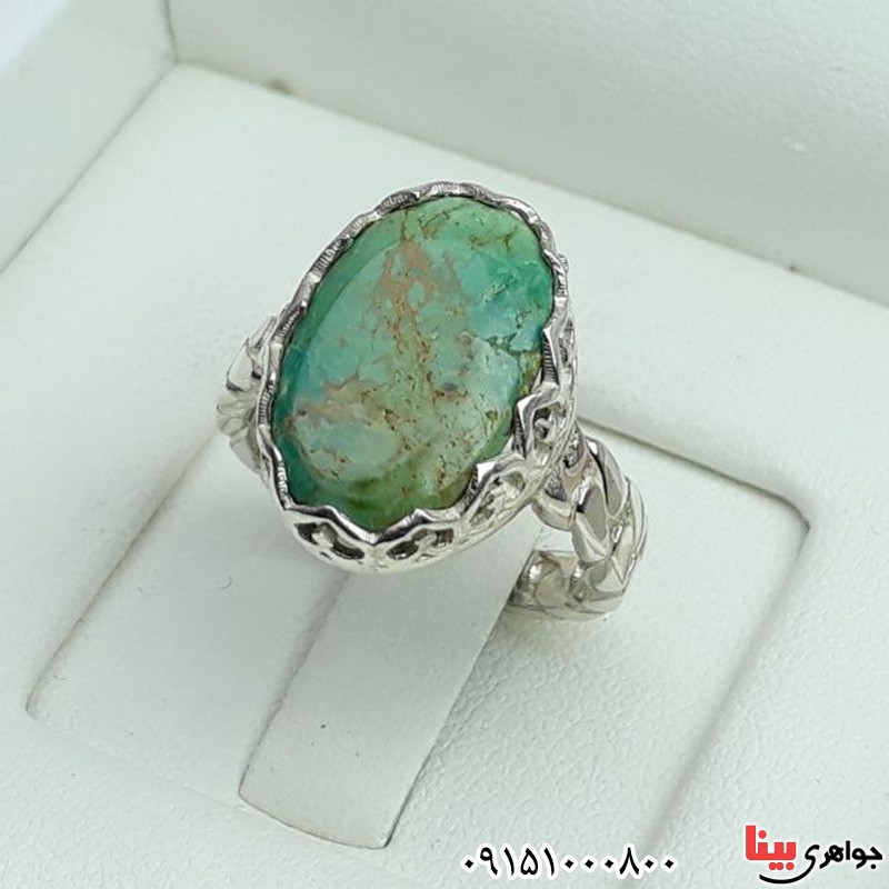 انگشتر فیروزه نیشابوری زنانه خوشرنگ و خاص _کد:31640