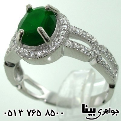 انگشتر ابسیدین زنانه نگین سبز