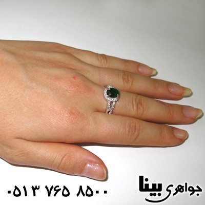 انگشتر ابسیدین زنانه نگین سبز