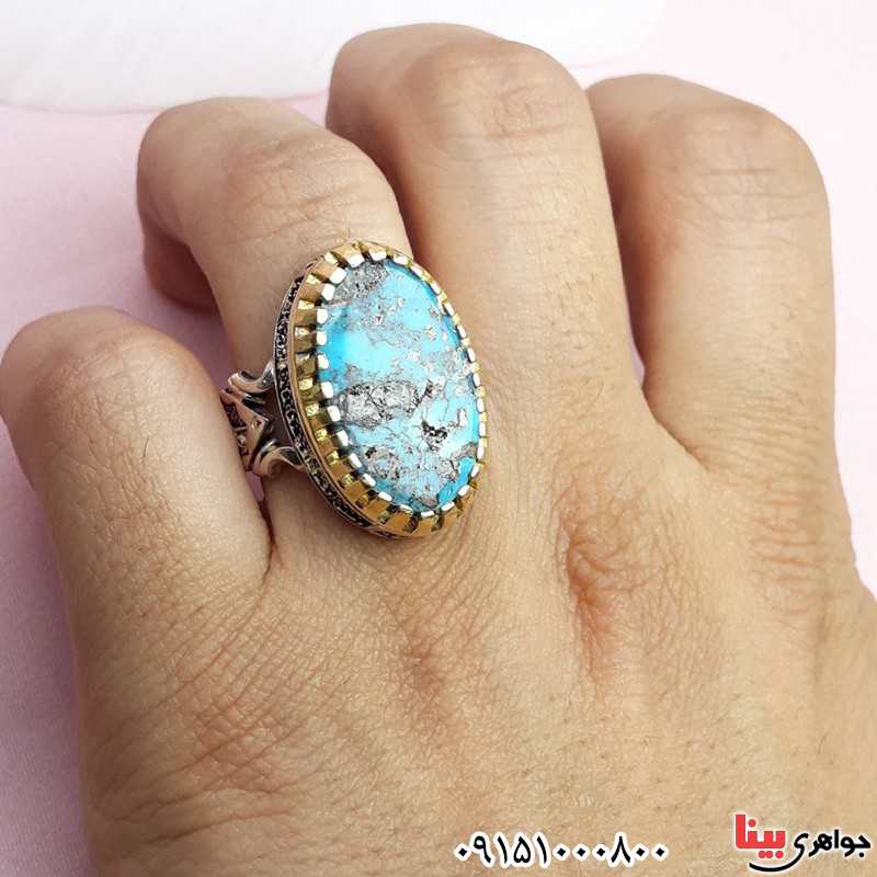 انگشتر فیروزه نیشابوری مردانه خاص _کد:31691
