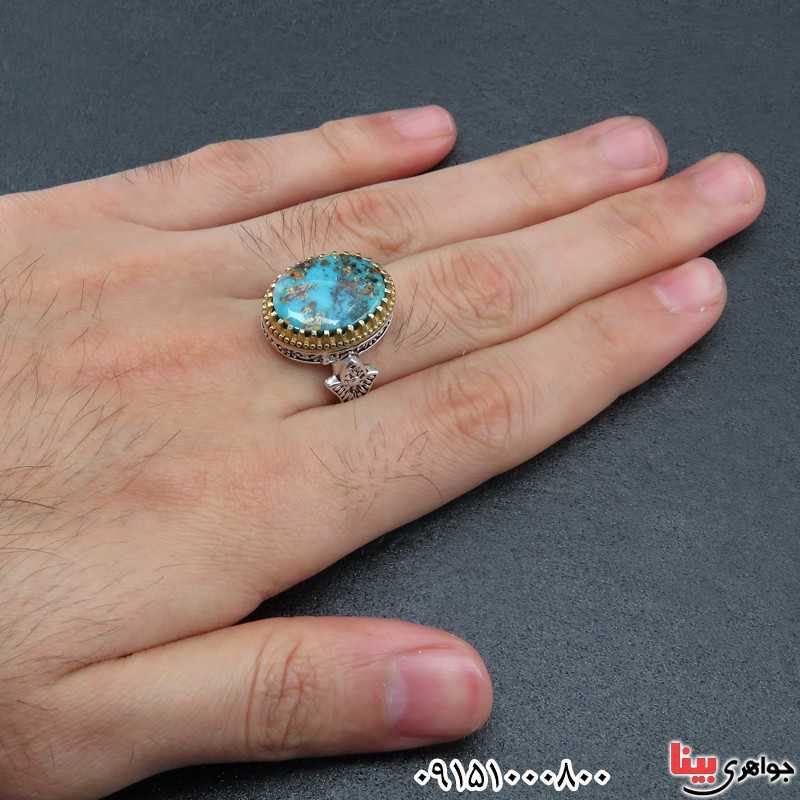 انگشتر فیروزه نیشابوری شجری زیبا و خاص _کد:31700