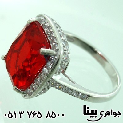 انگشتر ابسیدین زنانه نگین سرخ