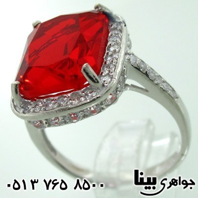انگشتر ابسیدین زنانه نگین سرخ