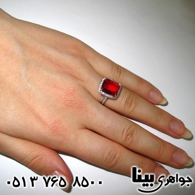 انگشتر ابسیدین زنانه نگین سرخ