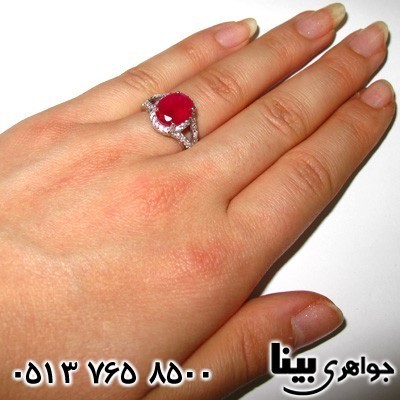 انگشتر ابسیدین زنانه یاقوتی