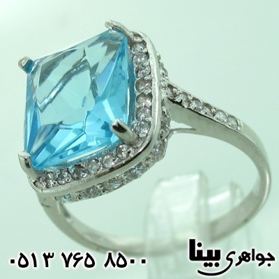 انگشتر ابسیدین نگین کریستالی زنانه