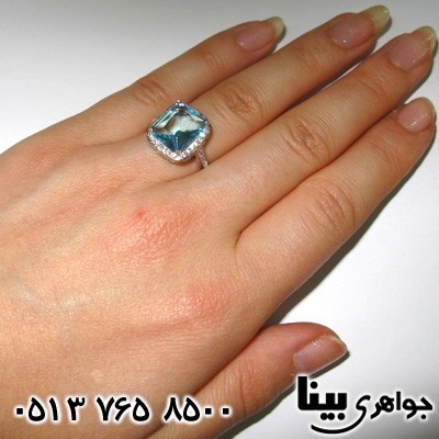 انگشتر ابسیدین نگین کریستالی زنانه
