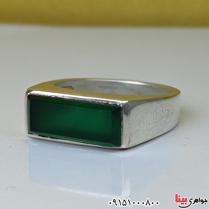 انگشتر عقیق سبز مردانه زیبا و شیک _کد:31765
