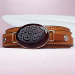 دستبند عقیق کبدی با حکاکی حسین منی و انا من حسین _کد:31836