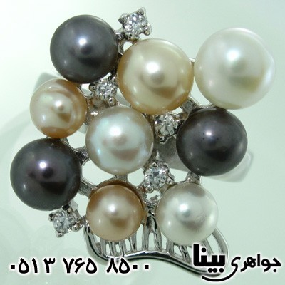 انگشتر مروارید زنانه 9 نگین