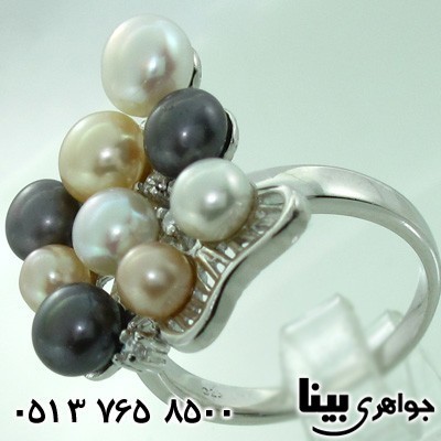 انگشتر مروارید زنانه 9 نگین