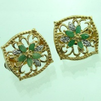 گوشواره زمرد زنانه مربعی